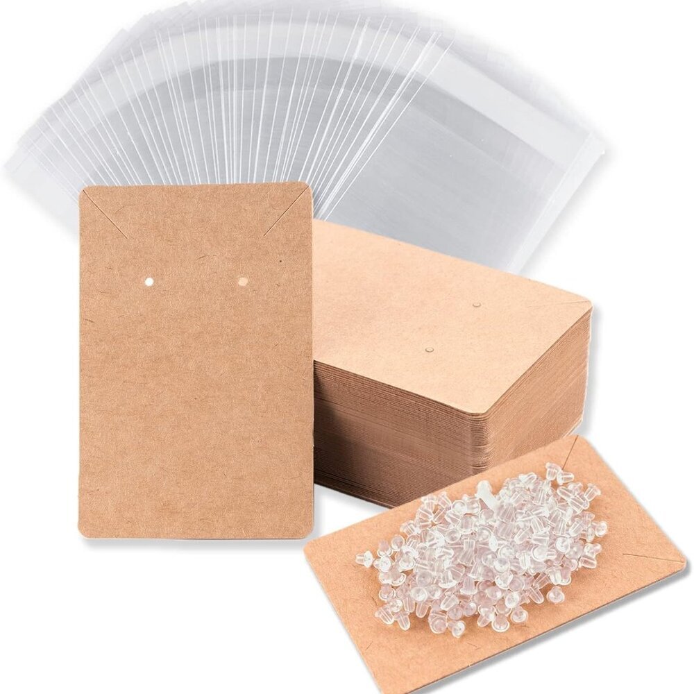 Earring Display Cards with 100 Pcs Earring Holder Cards 200 Pcs Earring Backs an